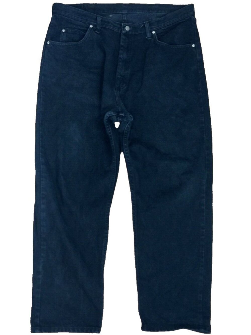 WRANGLER BLACK JEANS MENS 38x30 (FITS 39"x31") RELAXED FIT COTTON DENIM 976T1CB